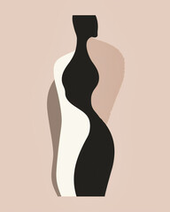 woman elegant body art illustration