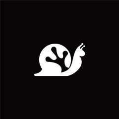 creative simple logo design frog snail