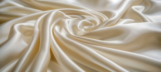 Obraz premium Luxurious white silk fabric for an elegant wedding backdrop, perfect for a sophisticated event