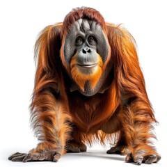 Orangutan, Primate isolated on white background