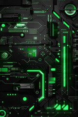 Fototapeta premium A black and green futuristic GUI