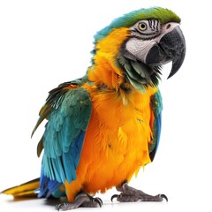 Parrot, bird isolated on white background