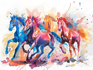 Obraz na płótnie Canvas painting horse wall art, a symbol of progress and strength.