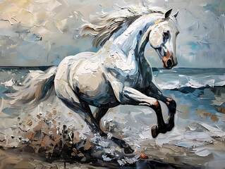 painting horse wall art, a symbol of progress and strength.
