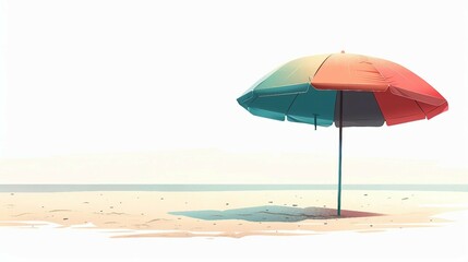 A minimalist depiction of a beach umbrella. AI generate illustration