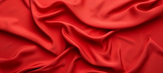 Obraz premium Luxurious red silk fabric with delicate folds elegant background for design inspiration