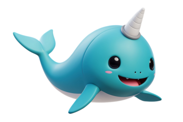 Narwhal Animal Isolated 3d Render Illustration