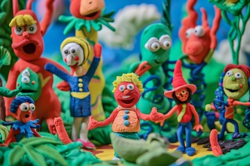 plasticine characters from a famous childrens show - 769635356
