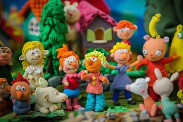 plasticine characters from a famous childrens show - 769635358