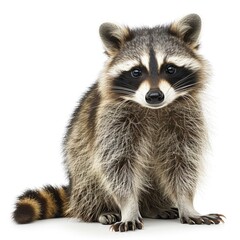 Raccoon isolated on white background