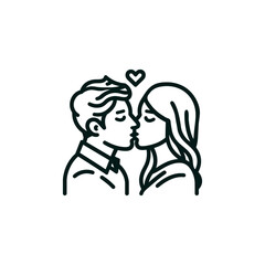 Couple Kissing Vector Illustration on white background