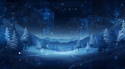 cyber winter, copy space for text