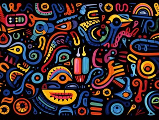 a colorful pattern on a black background
