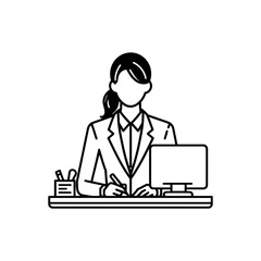 successful business woman dressed in stylish suit. vector illustration on white background