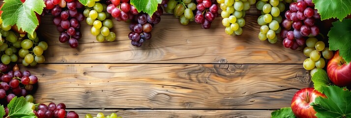 Frame with grape and vine for wine with copy space for text