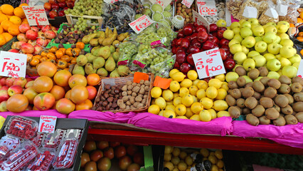 Bunch of Fresh Fruits Variety at Farmers Market Stall in London - Powered by Adobe