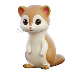 Stoat Animal Isolated 3d Render Illustration