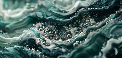 Waves of jade and silver circles in an otherworldly spectacle.