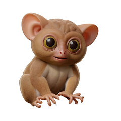 Fototapeta premium Tarsier Animal Isolated 3d Render Illustration