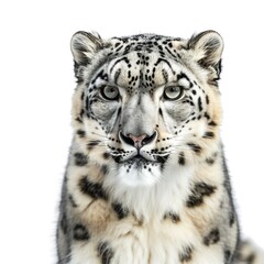 Fototapeta premium Snow Leopard isolated on white background