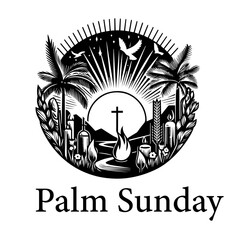 a vector of palm sunday