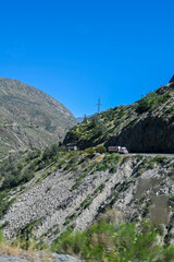 landscape of the interior of Chile on the way to Portillo