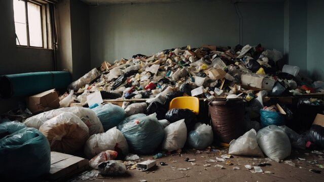 ゴミの多い部屋,Generative AI AI画像