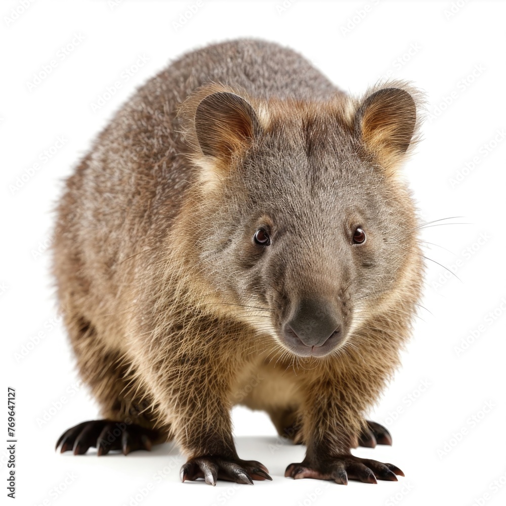 Wall mural Wombat isolated on white background