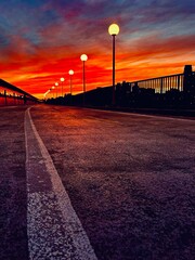 sunset over the bridge