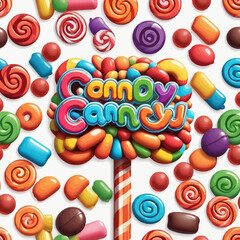 Candy cartoon Logo Design Very Cool