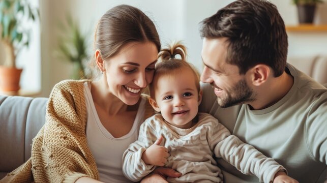 Family happy together, Parent play with child