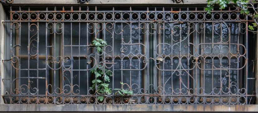 Iron window grilles.