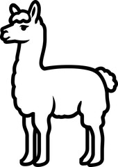 Alpaca silhouette icon in black color. Vector template design.