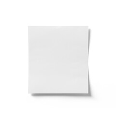 Blank white paper isolated against plain background , fit for project items.