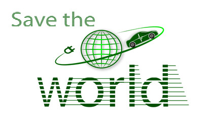 Save the world concept. Template design for concept of sustainable development and global green industry, vector illustration