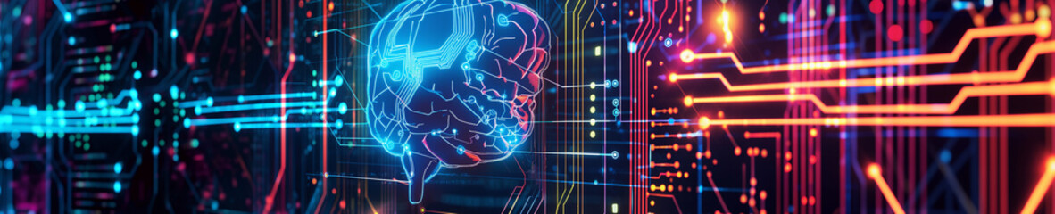 Futuristic Artificial Intelligence Digital Brain Concept