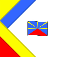 Reunion Flag Abstract Background Design Template. Reunion Independence Day Banner Social Media Post. Illustration