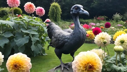 A Dodo Bird In A Garden Of Giant Dahlias