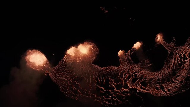 Aerial drone footage of the erupting sundhnukagigar volcano