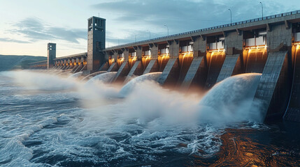 Power of Hydro: Harnessing Water for Clean Energy - obrazy, fototapety, plakaty