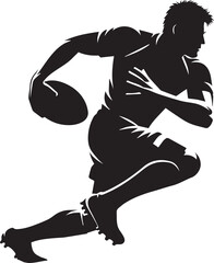 Rugby Player Silhouettes EPS Rugby Vector Rugby Player Clipart