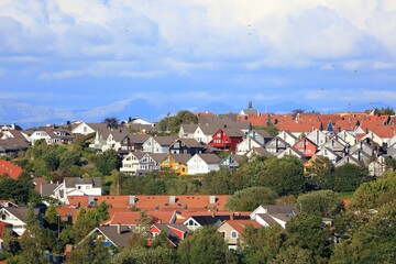 Fototapeta na wymiar Stavanger residential area in Norway