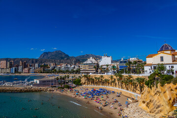  panorama of the Spanish city of Benidorm on a sunny day