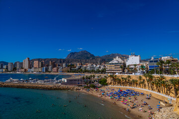  panorama of the Spanish city of Benidorm on a sunny day
