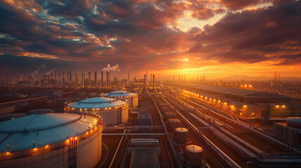 Modern Industrial Business Area with Advanced Manufacturing and Logistics Facilities