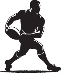 Fototapeta premium Rugby Player Silhouettes EPS Rugby Vector Rugby Player Clipart