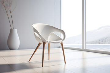 Contemporary Furniture Design: Elegance Meets Minimalism in a Streamlined White Chair