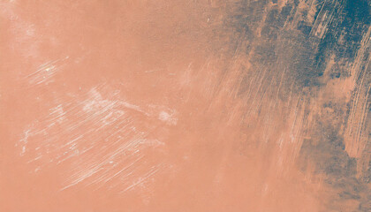 Fototapeta premium Peach color abstract background. Vintage effect. Dust and scratches design. Color of the year 2024. Copy space.