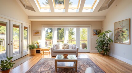 Modern Living Room With Skylight