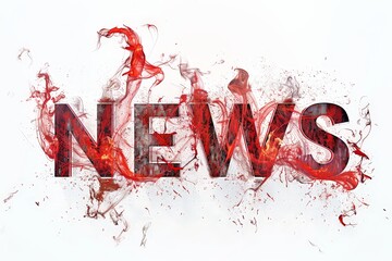 The word news written in bold, red ink on a pristine white background, creating a striking contrast and sense of urgency